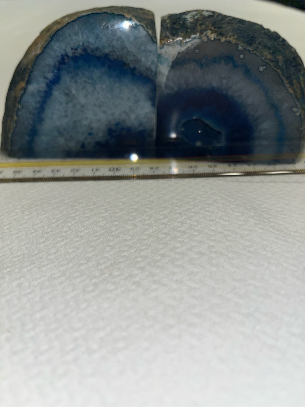 Blue Agate Geode Bookends